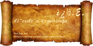 Árpás Ermelinda névjegykártya